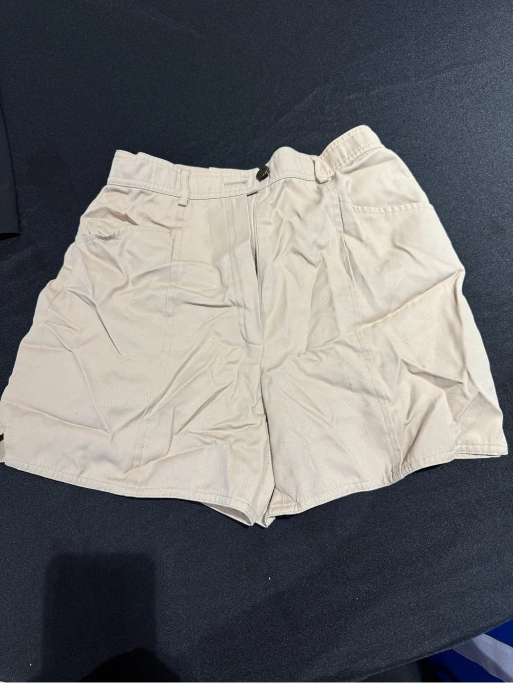 Women’s Flat-Front Cream Summer Shorts